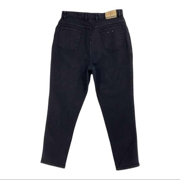 Retro Black High Rise Mom Jeans Stretch Tapered Leg by West Port Denim - Picture 7 of 16